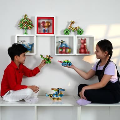 TOSY Magnet Cube 2x2 - 8 Blocks, 2 in 1 Toy: 2x2x2 Puzzle Cube and Customizable Infinity Cube, Glowing, UV Flashlight, Fidget/STEM/STEAM Magnet Tiles Birthday Gift for Kids/Teens/Adults, 4-Pack - Image 3