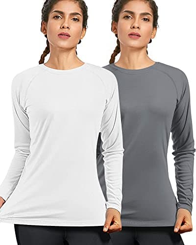 isnowood Women's Sun Protection Long Sleeve Shirts, 2 Pack UPF 50+ UV Rash Guard Swim Shirt, Lightweight Workout Hiking Tops - Image 1