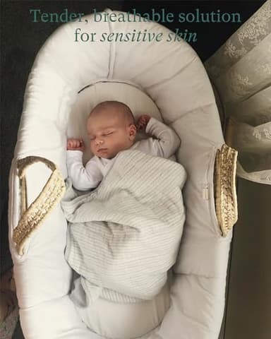 PurComfy Supersoft Baby Sleeper Gowns, Premium Bamboo Viscose Infant Nightgown Sleepers Snap Bundlers Newborn Cream - Image 4