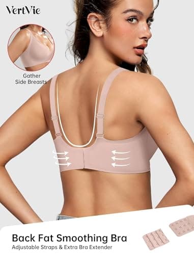 Vertvie Jelly Wireless Bras for Women Push Up Plunge Seamless T-Shirt Bras No Underwire Supportive Full Coverage Bralettes(Skin Color,Small) - Image 3