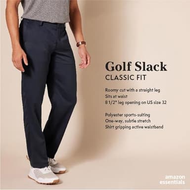 Amazon Essentials Men's Classic-Fit Stretch Golf Pant (Available in Big & Tall), Grey, 33W x 32L - Image 2