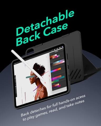 ESR for iPad Pro 13 Inch Case (M5/M4) 2025/2024, Rotating Case with Removable Magnetic Cover, Adjustable Portrait/Landscape Stand, 9 Standing Angles, Shift Series, Black - Image 8
