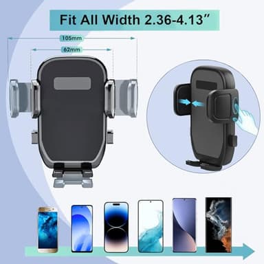 Car Cup Holder Expander Phone Holder with Adjustable Arm and Base, 2 in 1 Phone Mount and CupHolder Adapter with Expandable Base for Most Large Drink Bottle and Fit All 4-7'' Smartphones - Image 4