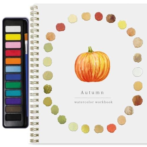 XZGTAND Beginner-Friendly Animals Watercolor Workbooks, 12 Colors Watercolor Paint Set with Paint Brush, Beginner-Friendly Watercolor Painting Kit (Autumn) - Image 1