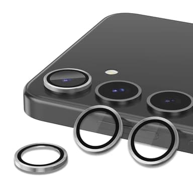 Avocase for Samsung Galaxy S25 Plus Camera Lens Protector, Individual Metal Ring Tempered Glass Lens Cover, [Strong Adsorption] Scratch Resistant Ultra-Thin HD Clear Lens Cover, 1 Set-Gray - Image 2