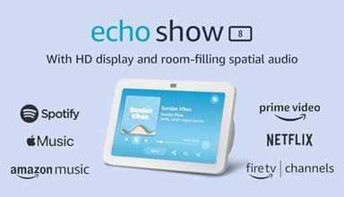 Amazon Echo Show 8, With Spatial Audio, Smart Home Hub, ideal for open living spaces, includes Alexa, Glacier White - Image 9