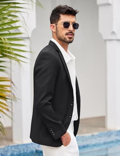 COOFANDY Mens Blazer Two Button Suit Jackets Lapel Collar Sport Coats with Pockets - Image 7