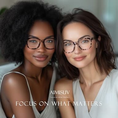 AIMISUV Reading Glasses for Women Men - Blue Light Blocking Magnifying Readers,Oprah Square Anti-Glare Computer Eyeglasses(3Pack,0.5X) - Image 2