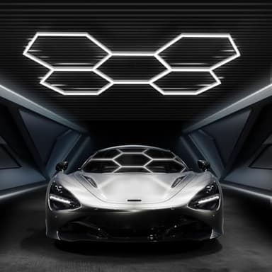 Hexagon Garage Lights 3 Level Dimmable, High Brightness 168W 5600 to 18480 Lumens 6500K Honeycomb Hexagon Led Garage Light 5 Grid for Garage, Auto Beauty Shop, Car Detailing Shop, Workshop - Image 8