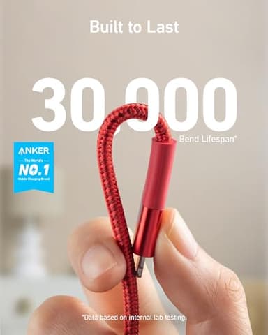 Anker Powerline+ II, USB A to Lightning Cable,MFi Certified for Flawless Compatibility with iPhone 11 Series SE/Xs/XR, and More(10FT,Red) - Image 2