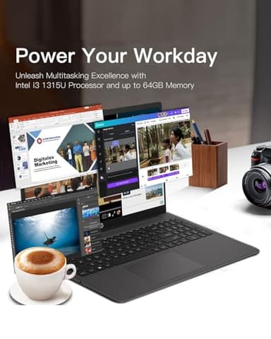 HP 250R-Series Premium Business Laptop - w/Office Lifetime & Free CD/DVD Drive • 15.6" Full HD • RJ45 • i3 1315U (Up to 4.5Ghz) • Wi-Fi 6 -Windows 11 Pro w/Laptop Bundle(64GB RAM | 2TB SSD) - Image 2