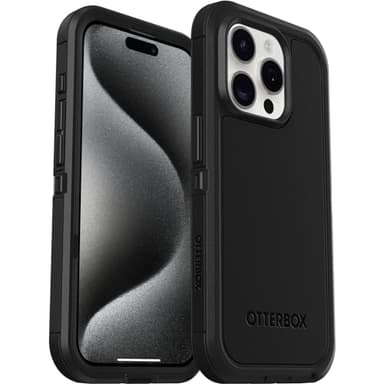OtterBox iPhone 15 Pro (Only) Defender Series XT Case - Black, screenless, Rugged, Snaps to MagSafe, Lanyard Attachment - Image 5