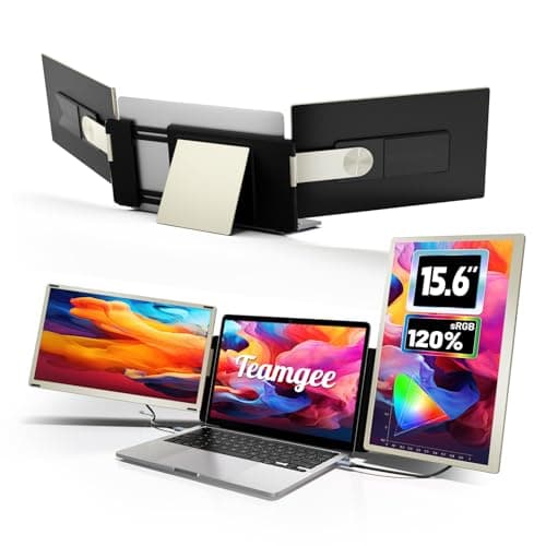 Teamgee 15.6" Laptop Screen Extender | Portable Monitor for 13-17” Mac/Windows Laptops | 120% sRGB FHD, Metal Stand, 235° Rotation, Ideal for Hybrid Work - Image 1
