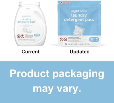 Amazon Basics Laundry Detergent Pacs, Hypoallergenic, Free & Clear, 120 Count (New Packaging - Image 4