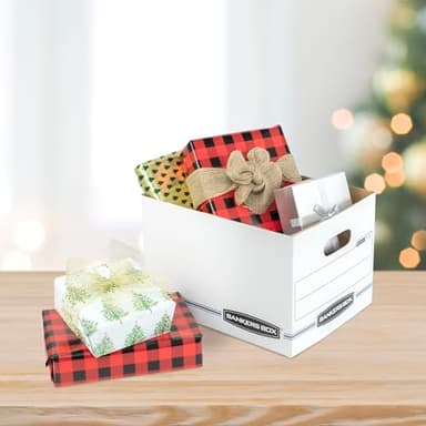 Bankers Box 30 Pack STOR/FILE Basic Duty File Storage Boxes, Standard Assembly, Lift-off Lid, Letter/Legal, White/Blue - Image 9