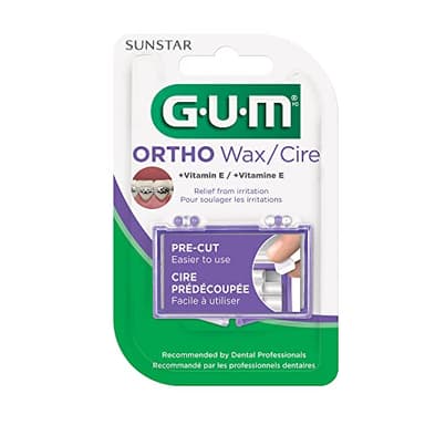 GUM Orthodontic Wax for Braces and Dental Devices - Soothing Dental Wax with Vitamin E and Aloe Vera - Clear Color - Unflavored (Pack of 1) - Image 2