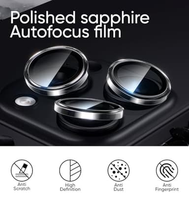 MAGIC JOHN for iPhone 16 Pro Max/16 Pro Camera Lens Protector [Alignment Kit&1:1 Invisible Perfect Fit] 9H Aerospace Tempered Glass Anti-Scratch Durable, Individual Cover Ring, Case Friendly, Set of 2, Clear - Image 5
