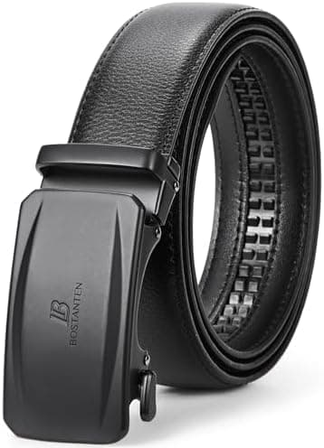 BOSTANTEN Mens Belt Leather Ratchet Belt For Men Dress and Casual with Adjustable Buckle, Trim to Fit - Image 3