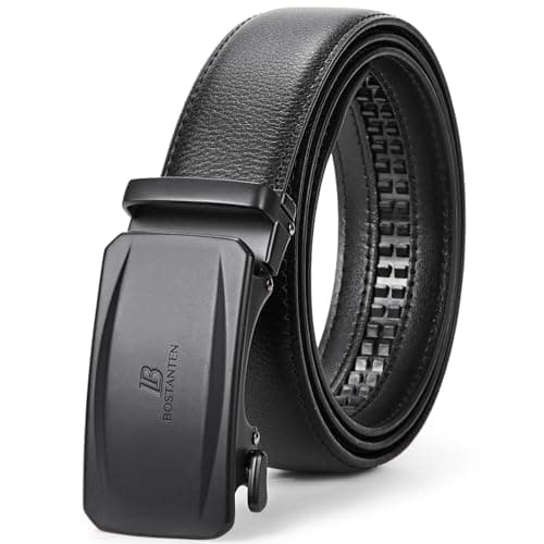 BOSTANTEN Mens Belt Leather Ratchet Belt For Men Dress and Casual with Adjustable Buckle jeans, Trim to Fit - Image 1