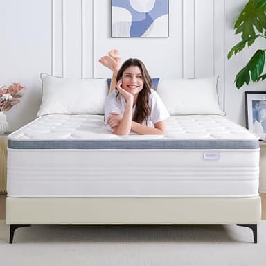Dourxi Twin XL Mattress, 12 Inch Twin XL Medium Hybrid Mattress in a Box with Gel Memory Foam, Individually Pocketed Springs for Support and Pressure Relief, 100-Night Trial - Image 1