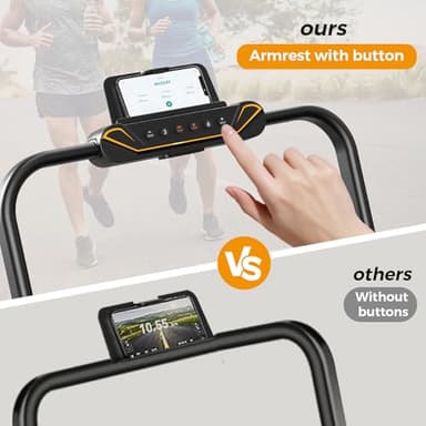 HiFast Walking Pad Treadmill, 3 in 1 Foldable Under Desk Treadmills for Home Office, Small Walking Pad with Incline Handle Bar, 300lbs Capacity 2.5HP Portable Running Machine with APP Remote Control - Image 5