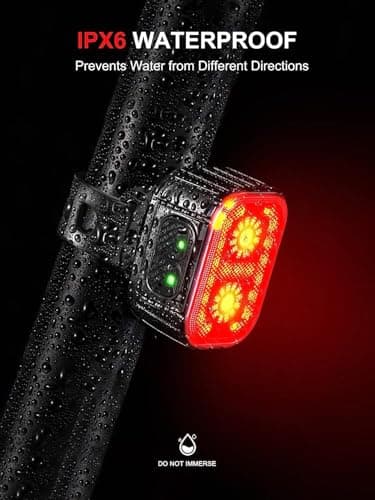 Cuvccn Bike Lights, Rechargeable Bicycle Lights Set Super Bright 8+12 Modes, IPX6 Waterproof Bike Lights for Night Riding/Cycling Safety, Front and Back Taillight Reflectors, 58 Hrs Long Battery Life - Image 6