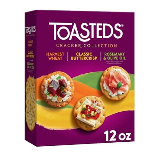 Toasteds Crackers, Cracker Collection, Lunch Snacks, Variety Pack, 12oz Box (1 Box) - Image 1
