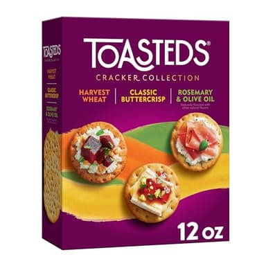 Toasteds Crackers, Cracker Collection, Lunch Snacks, Variety Pack, 12oz Box (1 Box) - Image 1