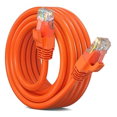 Maximm Cat 6 Ethernet Cable - 10 ft High-Speed LAN, Internet, Patch & Network Cable - UTP, 10Gbps, 550MHz Ethernet Cord - Orange - Image 1