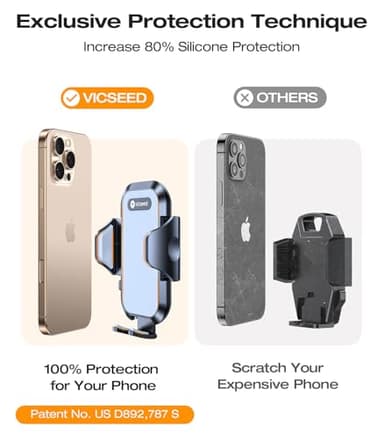 VICSEED Military-Grade Sturdy Car Phone Holder Mount, Upgraded Anti Shake Metal CD Slot & Air Vent Thick Case Friendly Phone Mount for Car Fit for iPhone 16 15 14 Samsung All Phones - Image 4