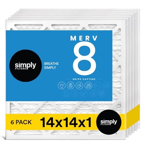 Simply 14x14x1 Air Filter, MERV 8, MPR 600, 6 Pack, For Home AC Furnace & HVAC (Actual Size: 13.75"x13.75"x0.75") DUST, Pet, & Allergy Control - Image 1
