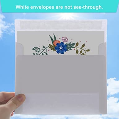 50 Packs 5x7 Envelopes, White A7 5x7 Envelopes for Invitations, Printable, Self Seal for Weddings, Photos, Postcards, Greeting Cards, Mailing - Image 5