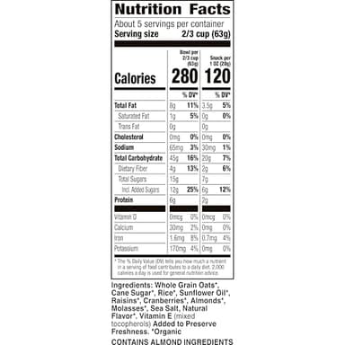 Cascadian Farm Organic Granola, Fruit and Nut Cereal, Resealable Pouch, 11 oz - Image 2