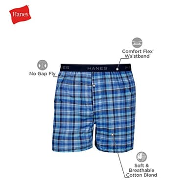 Hanes Men Hanes Men's Tagless Boxers with Exposed Waistband, Assorted Multi-Packs and Colors - Image 2