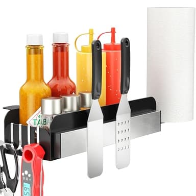 niffgaff Griddle Caddy for 28"/36" Blackstone/Weber/Char-Broil Griddle/Prep Cart, Space Saving Grill Caddy, BBQ Caddy Storage Organizer with Magnetic Holder & Paper Towel Holder & J-Hooks - Image 1