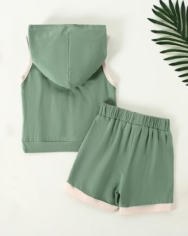 SANMIO 4-5T Toddler Boy Clothes Little Kids Summer Clothing Baby Boy's Hooded Tank Top and Shorts Outfit Set - Image 6