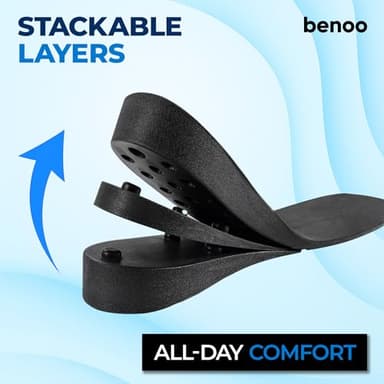 Height Increase Insoles for Mens Shoes (1 to 3" Boost) Adjustable 3 Layer Height Booster Inserts to Make You Instantly Taller, Heel Lifts (Mens 10-12.5) - Image 4