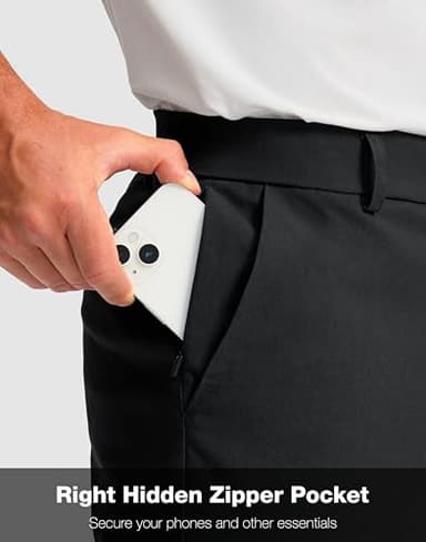 Men's Golf Shorts with 5 Pockets 11" Inseam Stretch Quick Dry Casual Work Dress Shorts for Men(Black,36) - Image 4