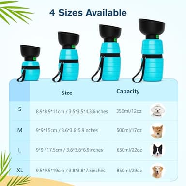 Pecute Portable 22 oz Dog Water Bottle, 2 in 1 Dog Water Bottle Bowl Leakproof with Double Seal, BPA Free, Lightweight, Pet Water Bottel Dispenser for Outdoor Walking Triping Hiking Camping Travels - Image 9