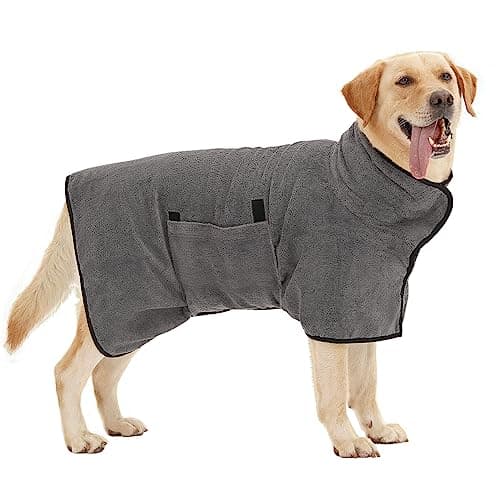 HezzLuv Super Absorbent Dog Bathrobe, Microfiber Dog Drying Coat Dog Bath Robe Towel for Small, Medium & Large Dogs, Quick Drying, Warm Keeping Dog Robes for After Bath Supplies - Image 1