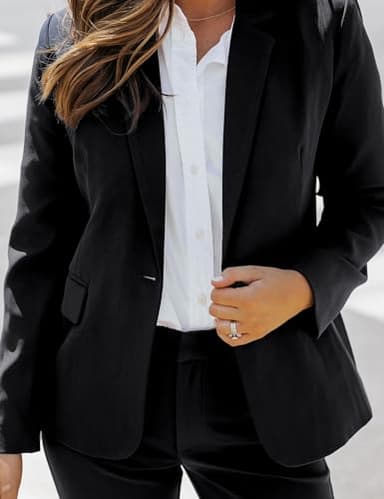 Luvamia Dressy Black Pant Suit - Women's 2 Piece Business Casual Outfit, Size 12-14 - Image 8