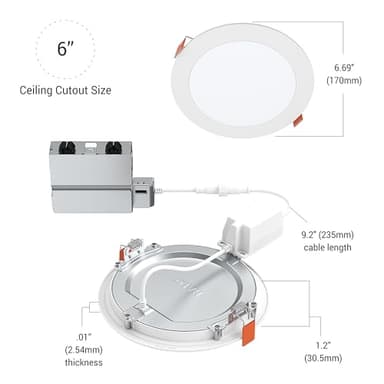 HLB6099WZRGBWMWR: HALO 6” Smart Wi-Fi Slim Canless LED Downlight Powered by WiZ Pro, Dimmable Full Color with Smart Home Integration - Image 10