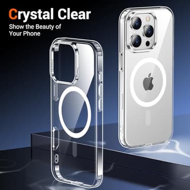 Temdan for iPhone 16 Pro Case Clear, [Compatible with Magsafe][Anti-Yellowing][Military-Grade Protection] Shockproof Slim Magnetic Phone Case for iPhone 16 Pro, Transparent - Image 5