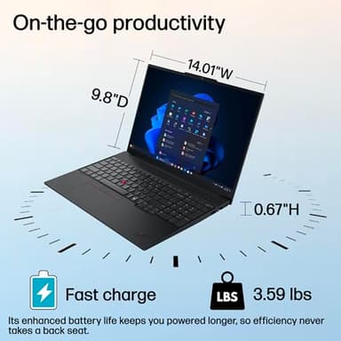Lenovo ThinkPad E16 Gen 3 Business AI PC Laptop (16" FHD+ Anti-Glare, Intel 12-Core Ultra 5 225U (> i7-1365U), 32GB DDR5 RAM, 1TB SSD) Fingerprint, 1080P IR Webcam, Thunderbolt 4, Win 11 Pro, 2025 - Image 6