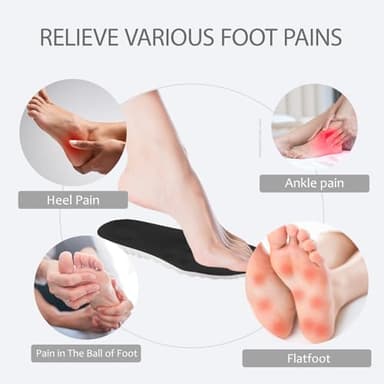 DWTWLE 4D Cloud Insoles for Men and Women Memory Foam Cloud Insoles Super Soft Anti-Fatigue, Shock Absorption, Relieve Foot Pain, (Black, Men: US 7-11) - Image 4
