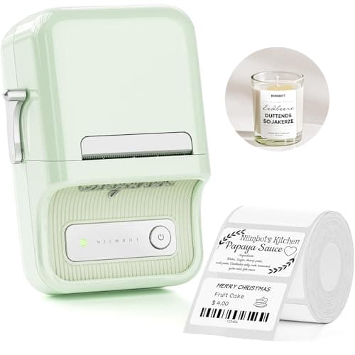 NIIMBOT B21 Label Printer,Bluetooth Thermal Label Maker,Ideal for Home Organization,Business,Ofice,50x30mm Labels,230Pcs(Mint Green) - Image 1
