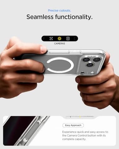 Spigen for iPhone 17 Pro Max Case, Ultra Hybrid MagFit [TPU Covered Camera Control] [Anti-Yellowing] [Compatible with Magsafe] - Clear - Image 5