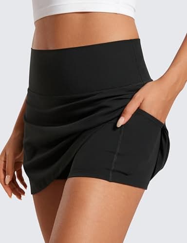 CRZ YOGA Butterluxe Skirts for Women High Waisted A Line Tennis Golf Athletic Casual Skorts with Pockets Black Medium - Image 4