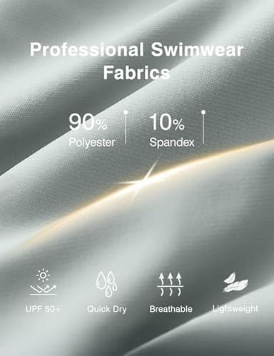 ISEEGZ Women's 5"/9" High Waisted Swim Board Shorts Quick Dry UPF 50+ Womens Swim Trunk Bottoms with Liner Zipper Pockets Blue Floral - Image 8