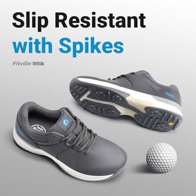 FitVille Extra Wide Men's Golf Shoes Waterproof, Professional Outdoor Spiked Golf Shoes for Men with Arch Support - Image 7